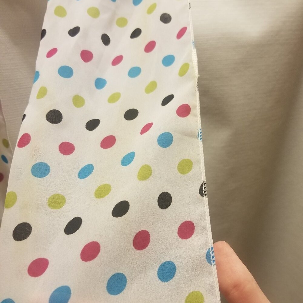 white polka dotted sheer scarf, VGUC - Picture 5 of 6